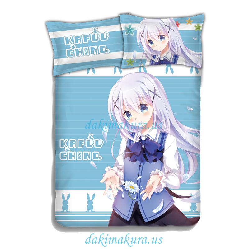 Chino Kafuu - Is the Order Rabbit Japanese Anime Bed Sheet Duvet Cover with Pillow Covers